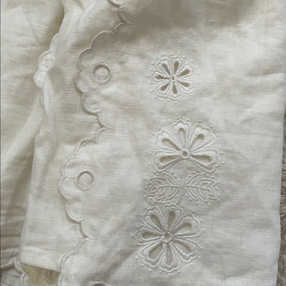 FARM Rio White Eyelet Scalloped Hem Shorts - Picture 6 of 6